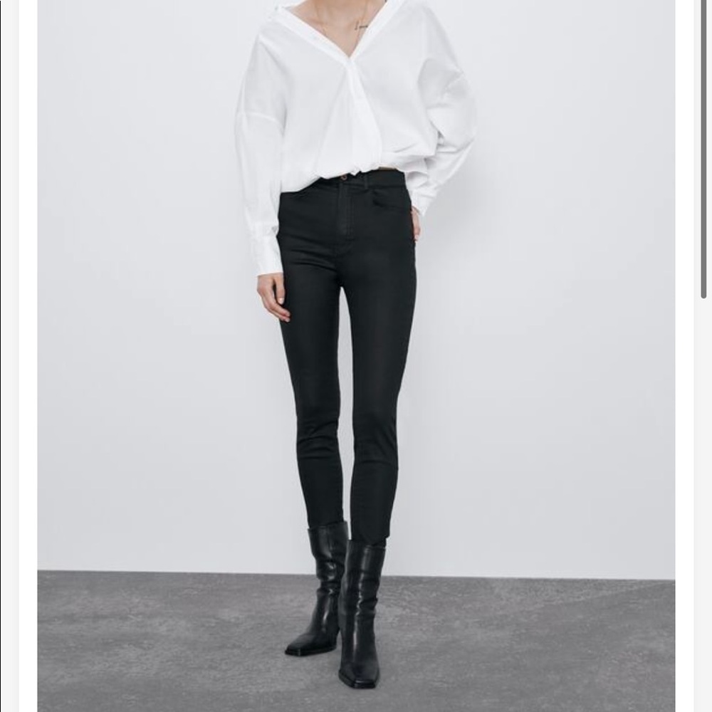 Zara Waxed Finish Jeans